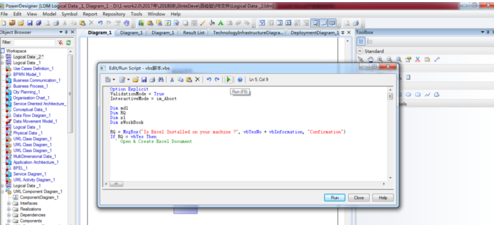 Power Designer运转已写好vbs脚本的操作教程