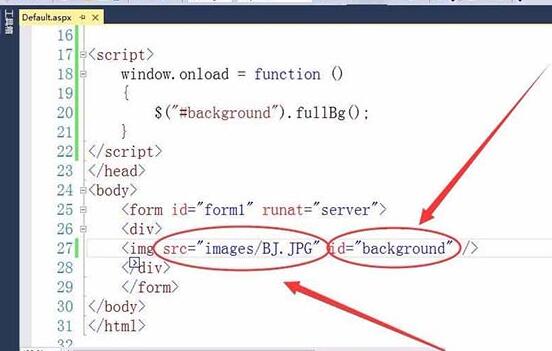 Visual Studio为网页插入全屏显示的背景图片的教程步骤