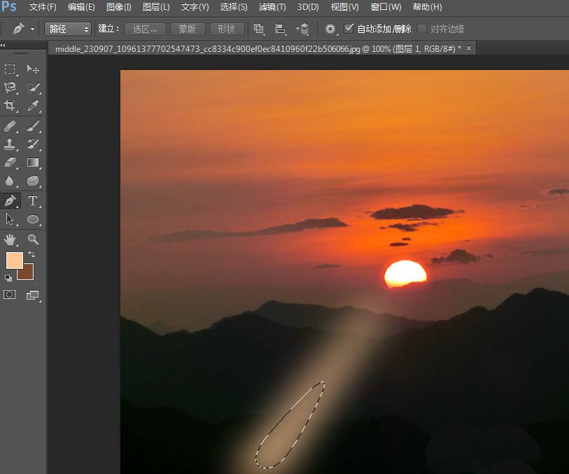 photoshop cs6绘制日出光照效果的操作步骤