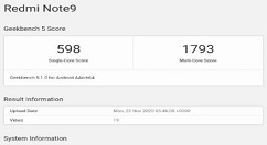 RedmiNote9跑分多少 RedmiNote9跑分介绍