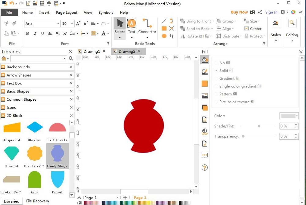亿图流程图制作软件做出糖果形状的操作步骤