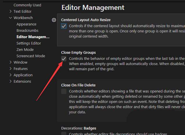 Vscode怎么关闭空组?Vscode关闭空组教程