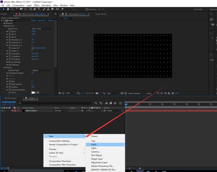AE设计背景矩阵方格抖动效果的操作方法