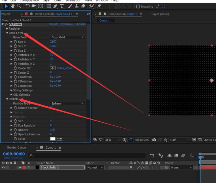 AE设计背景矩阵方格抖动效果的操作方法