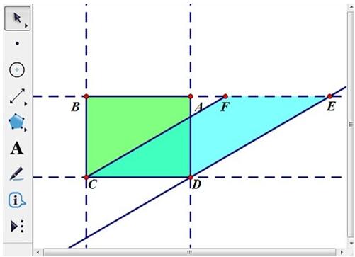几何画板验证同底等高平行四边形面积相等的操作步骤