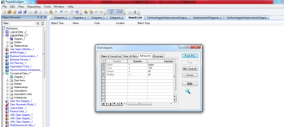 Power Designer中使用对象查询功能的简单操作教程