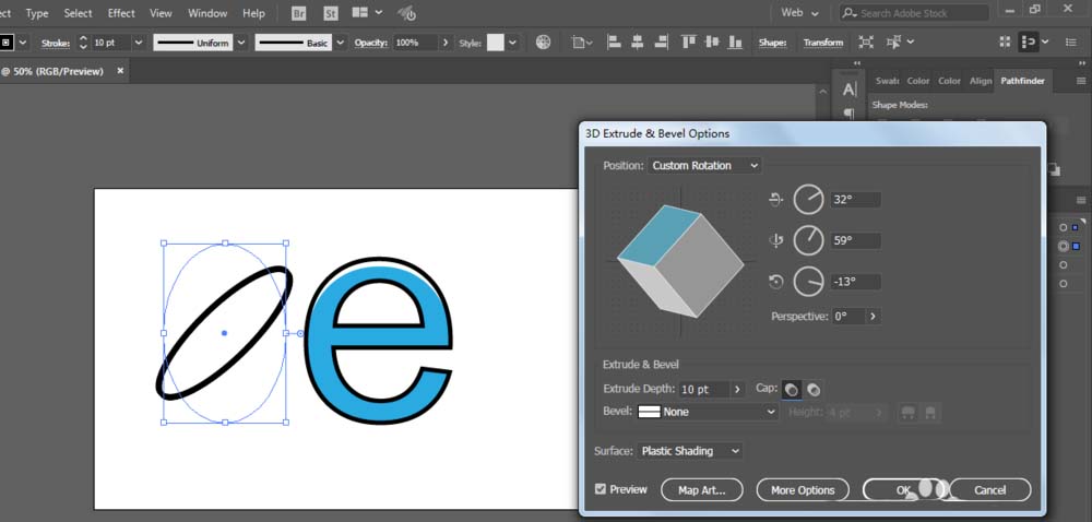 ai绘制出IE浏览器图标的方法步骤