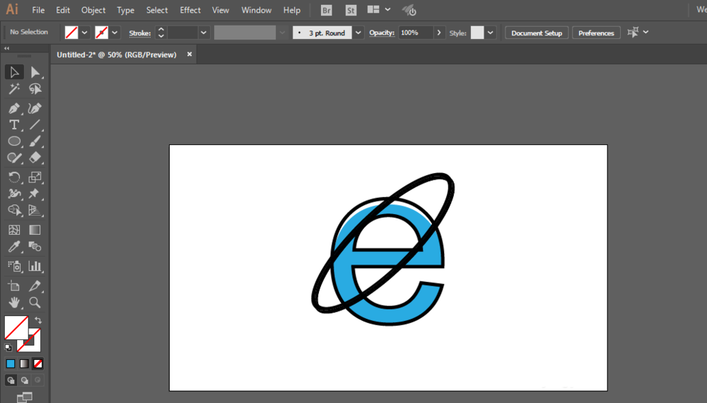 ai绘制出IE浏览器图标的方法步骤