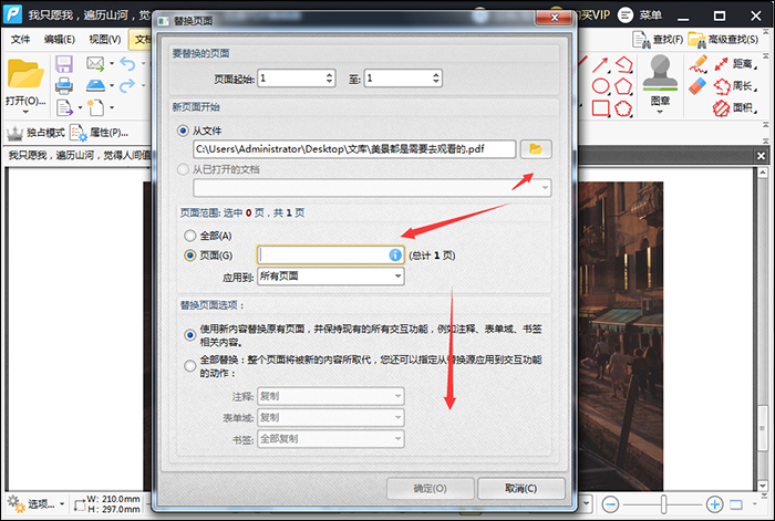 迅捷PDF编辑器设置替换PDF文件中的某一页面的简单操作方法