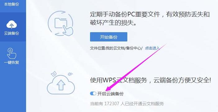 wps2019怎样开启远程云端备份 开启远程云端备份的操作方法