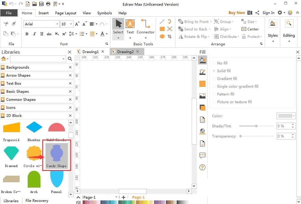 亿图流程图制作软件做出糖果形状的详细步骤