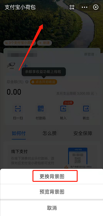 支付宝小荷包怎样切换背景图?支付宝小荷包更改背景图方法
