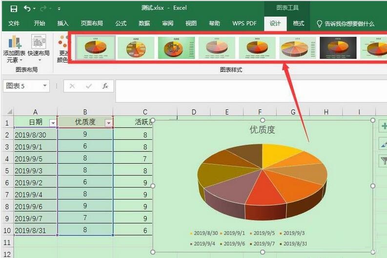 Excel表格中数据转成三维立体饼图的具体操作