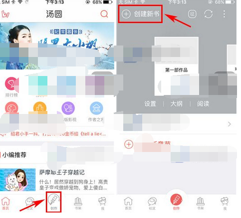 汤圆创作APP创建新书的操作流程