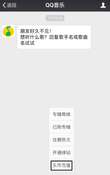 QQ音乐充值乐币的操作过程