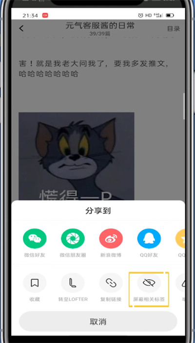 lofter进行屏蔽tag的简单步骤