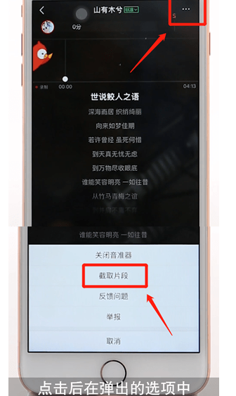全民K歌app中唱片段的详细流程介绍