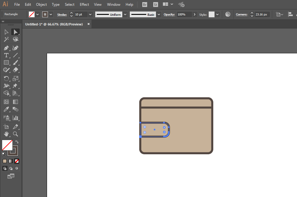 ai制作出钱包图标的操作流程