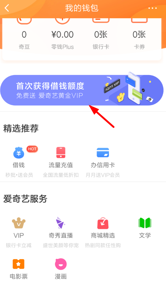 在爱奇艺APP中查额度领会员的具体步骤