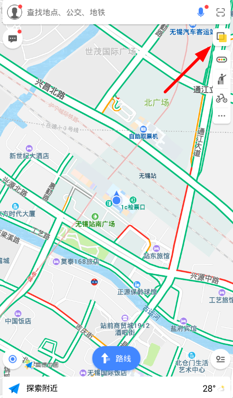 在高德地图中查看环境地图的具体步骤