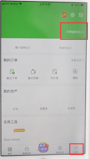 返利网中将金额提现到支付宝的具体方法