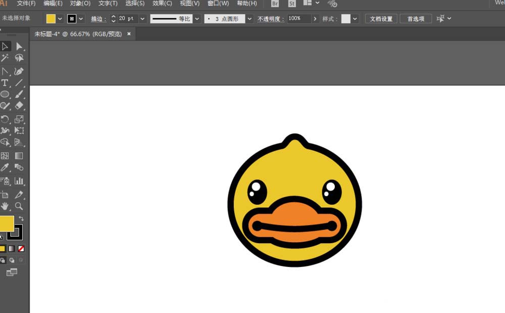 妙用ai设计矢量的BDUCK头像的秘诀分享