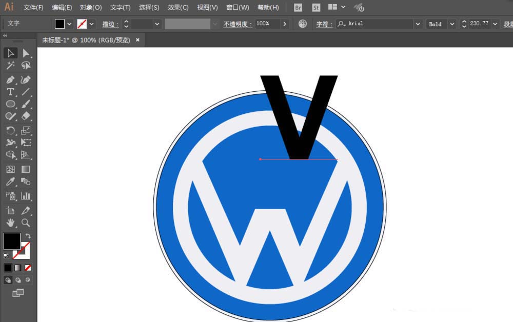 利用ai设计大众汽车的LOGO的方法分享
