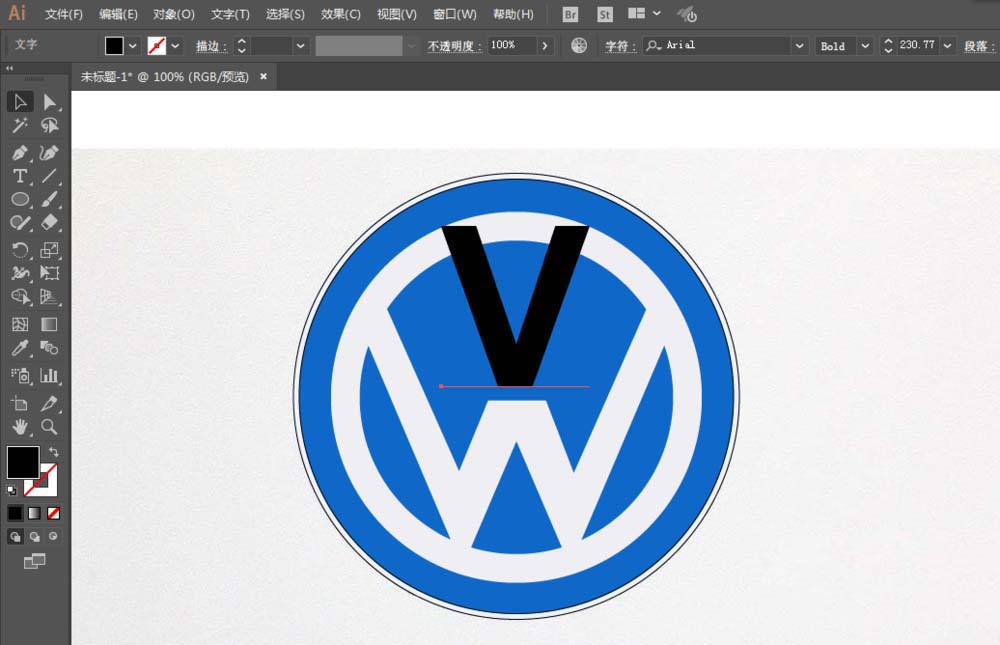 利用ai设计大众汽车的LOGO的方法分享