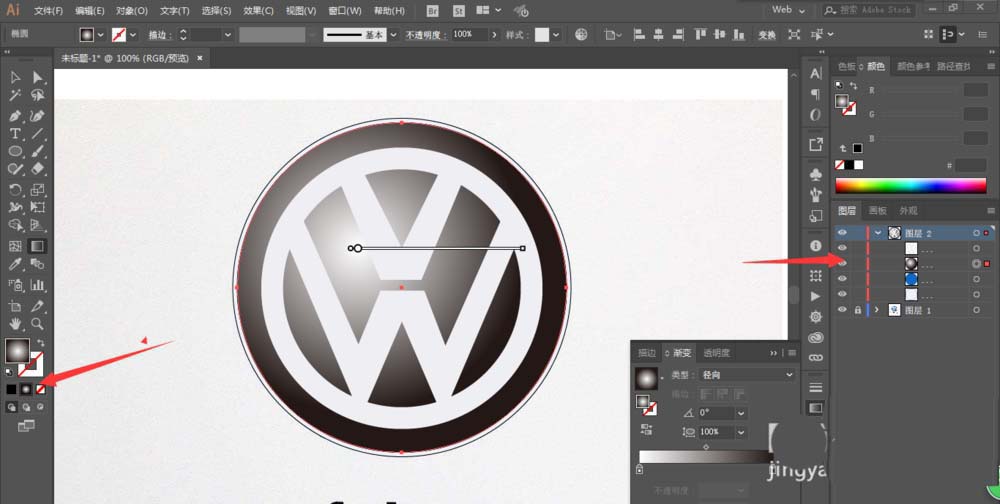 利用ai设计大众汽车的LOGO的方法分享
