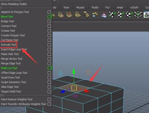 在maya里挤出命令的使用操作介绍