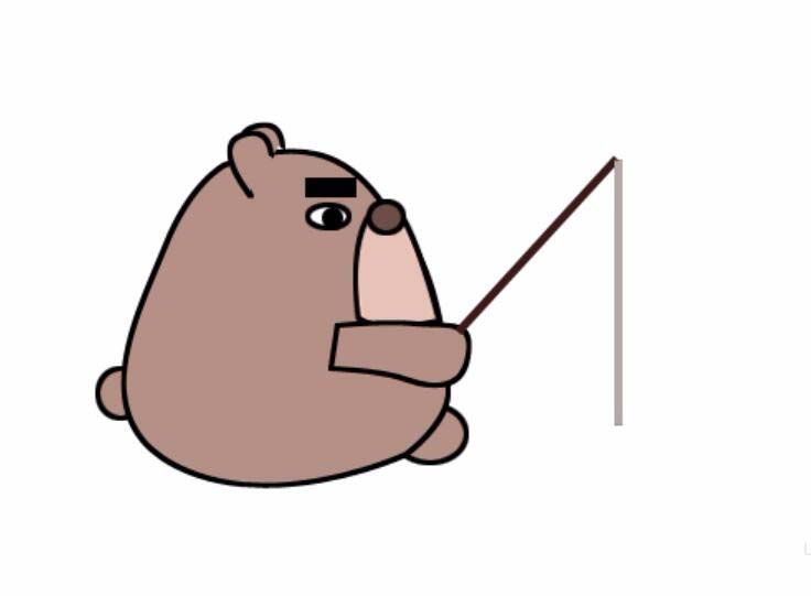 PS制作小熊钓鱼图案的简单操作