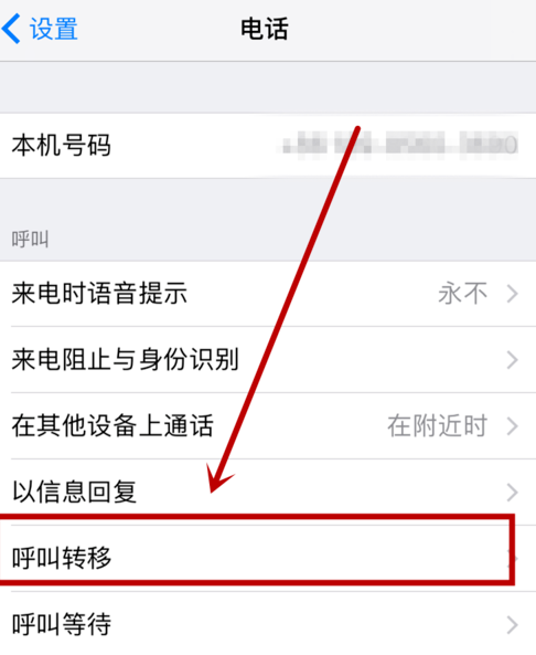 iphone设置呼叫转移的操作流程