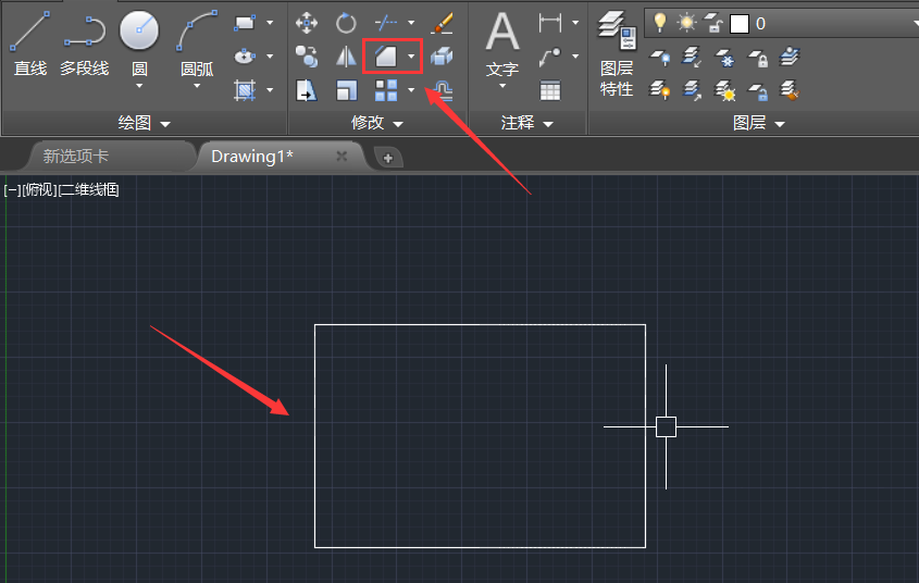 CAD使用倒角命令做出图形的操作流程