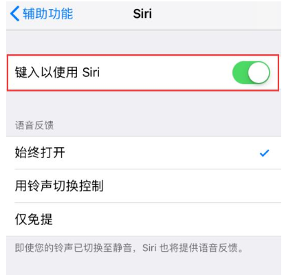 苹果手机设置通过文字召唤Siri的操作过程