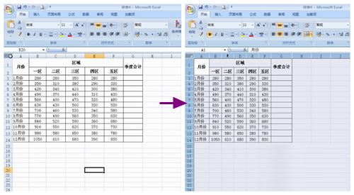 excel2007调整表格行列宽度的图文操作