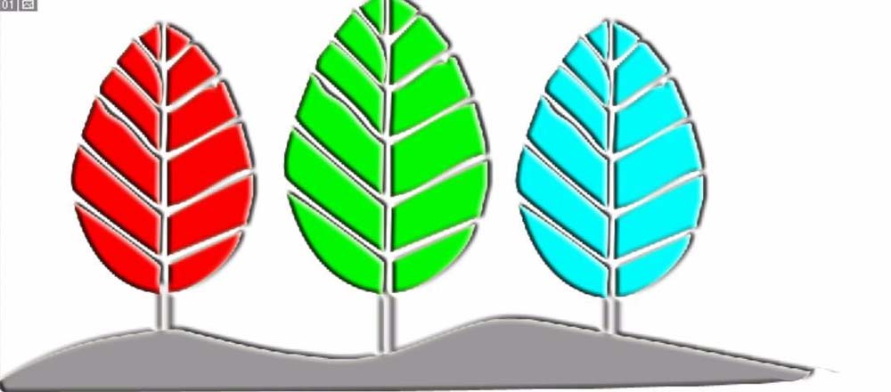 ps做出彩色卡通树木图标的操作流程