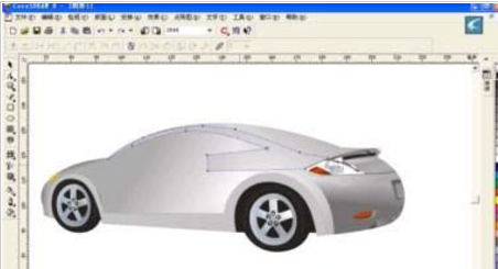 CDR做出浅蓝色宝马汽车的操作流程