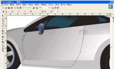 CDR做出浅蓝色宝马汽车的操作流程