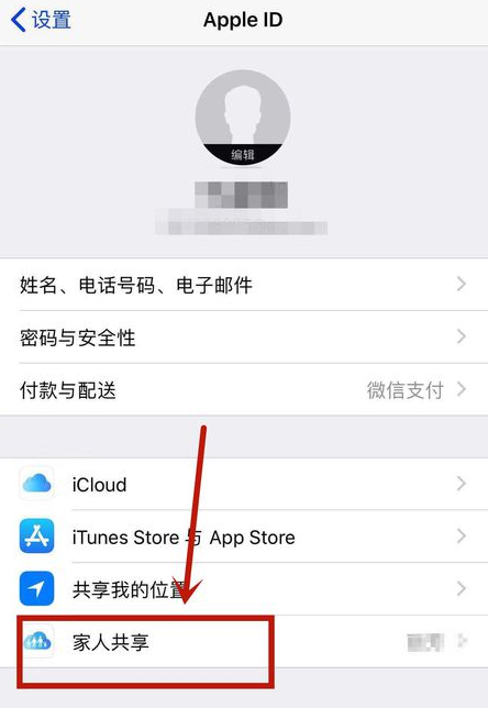 iPhone开启家人共享服务的操作过程