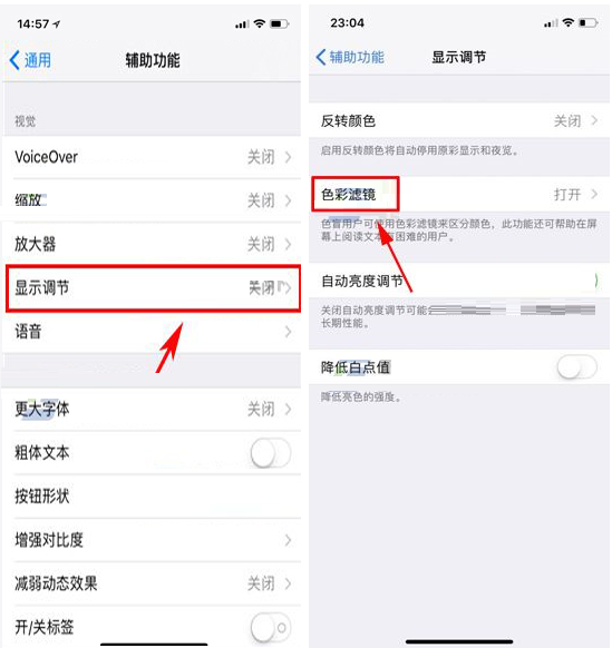 iPhone X设置色彩滤镜的操作过程