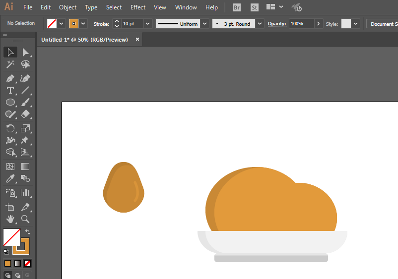 ai做出一盘烤鸡图标的操作流程