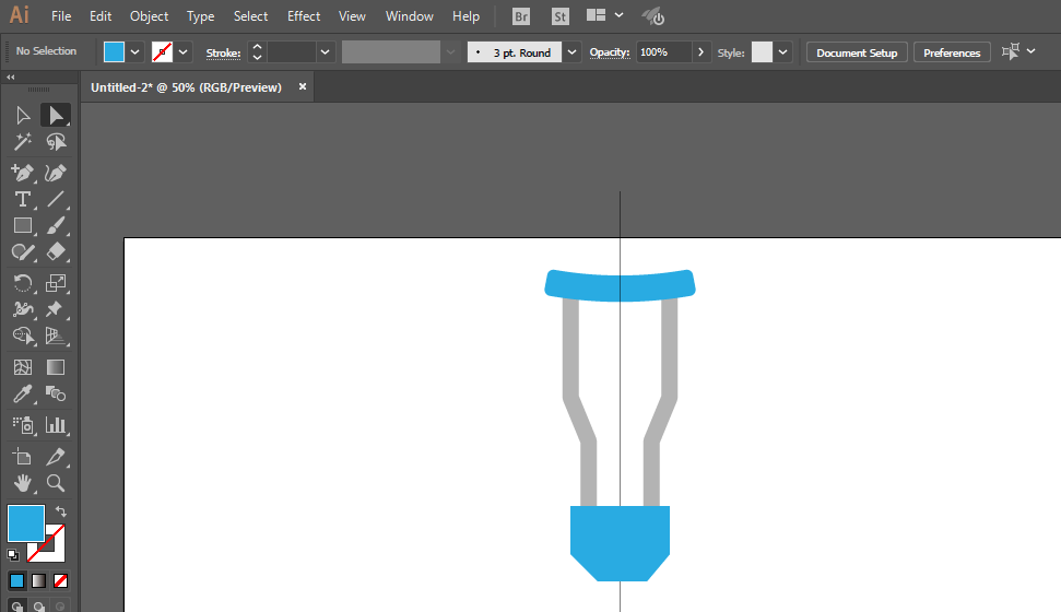 ai绘制医院拐杖logo的图文操作