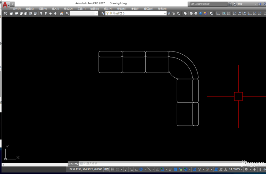 AutoCAD制作L形沙发平面图的操作流程