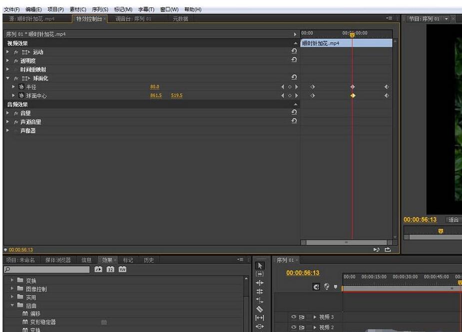 premiere给视频做出球面化效果的操作步骤