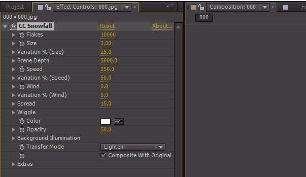 ae制作出雪花中美女效果图片的详细操作方法