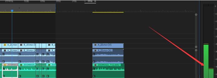使用premiere调节音频音量的操作过程