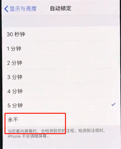 iphonexr中设置手机屏幕常亮的操作方法