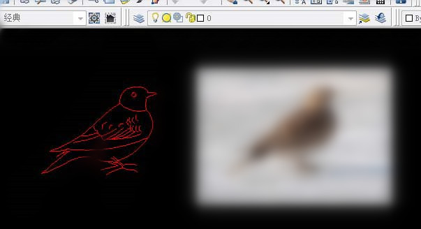 借助cad临摹小鸟图片的操作方法