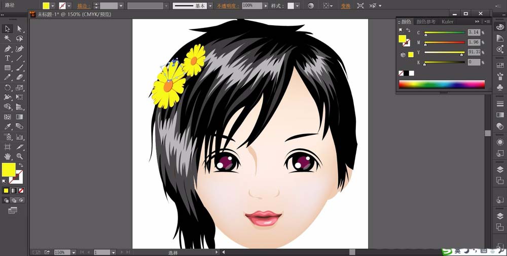 ai制作靓丽短发女孩头像的详细操作介绍