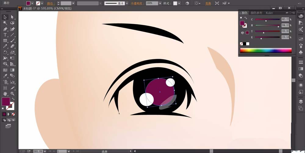 ai绘制靓丽短发女孩头像的操作步骤